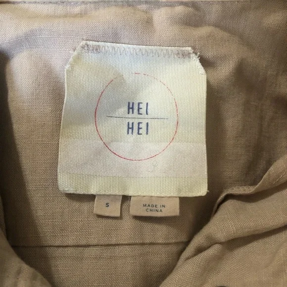 ANTHROPOLOGIE HEI HEI Roman Linen Blend Camo Jacket Size S - Picture 12 of 12